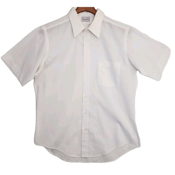 Oscar de La Renta Men's SS Button Down White Dress Shirt. Size 16. Wrinkle‎ Free - Picture 1 of 14